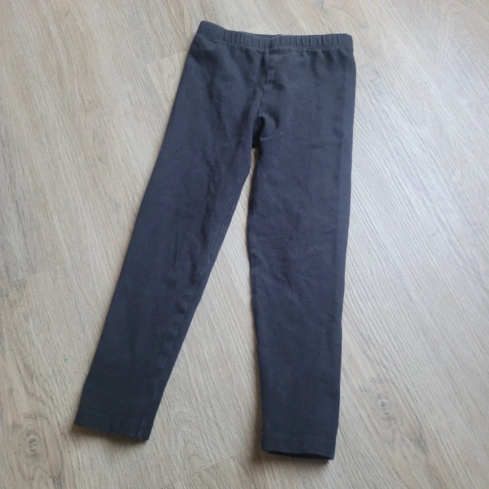 The Children's Place Girls Leggings 5/6 Black Cotton Spandex Casual Basic Slim